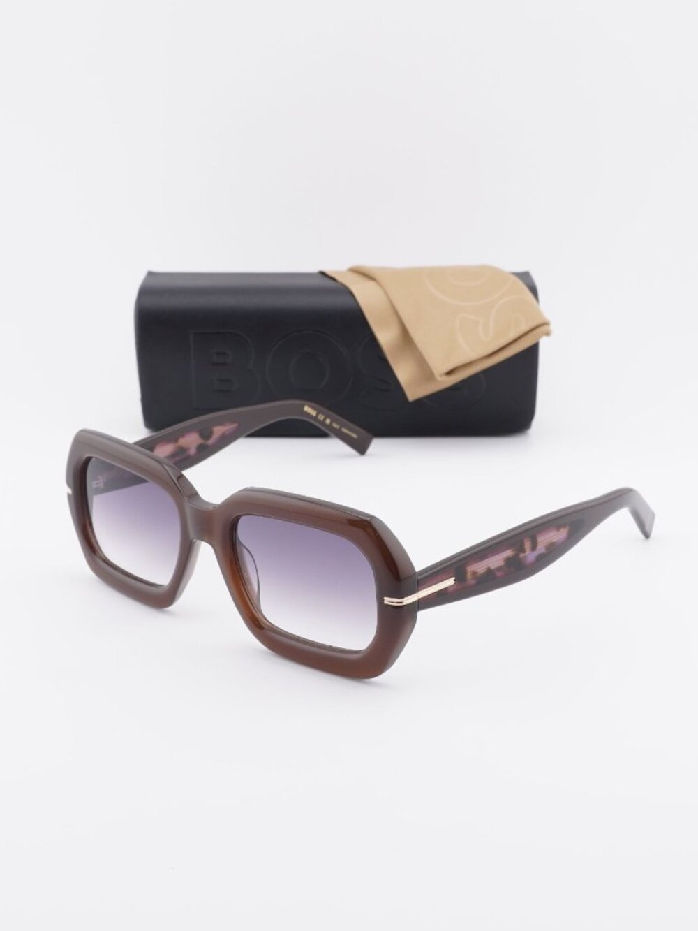 Hugo BOSS 1732/G/S 009Q DG Rectangle Sunglasses - Brown / Violet